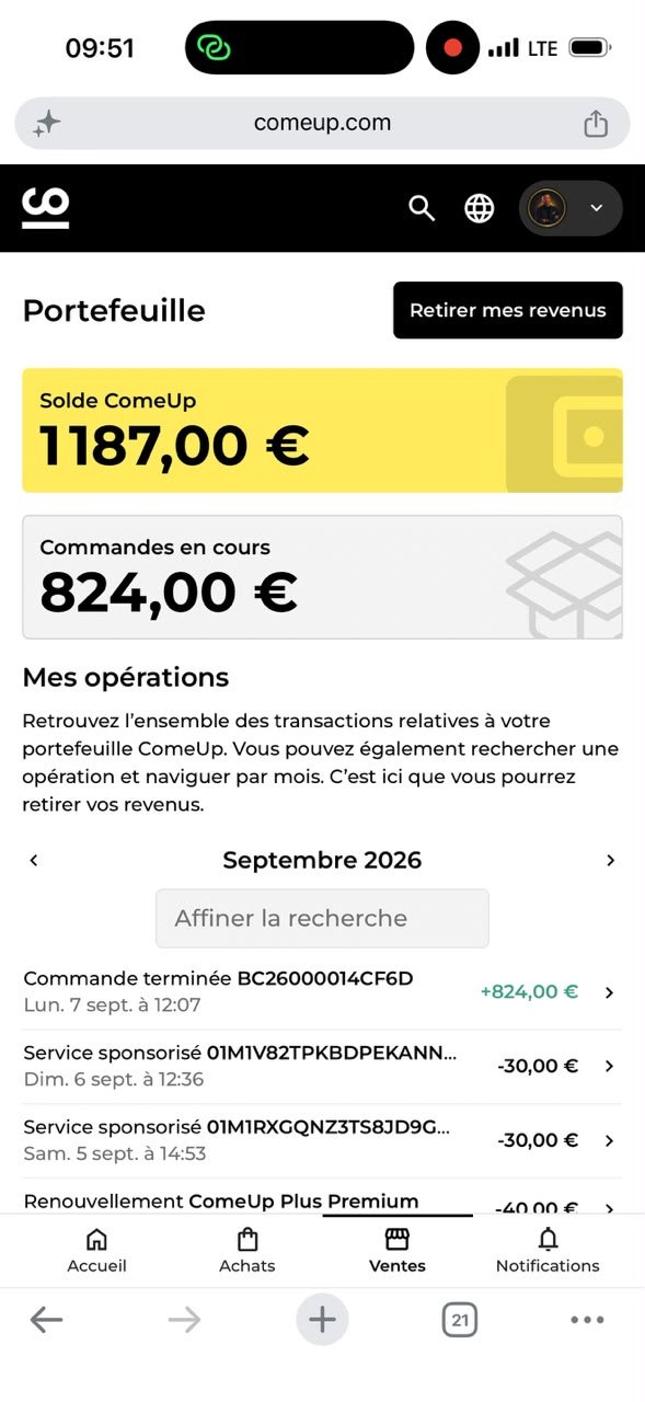 Portefeuille ComeUp